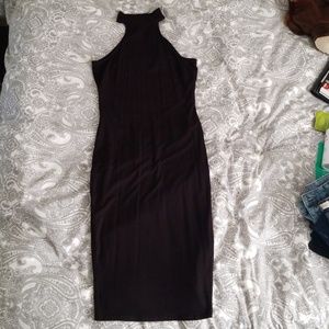 Black Halter Cotton Dress